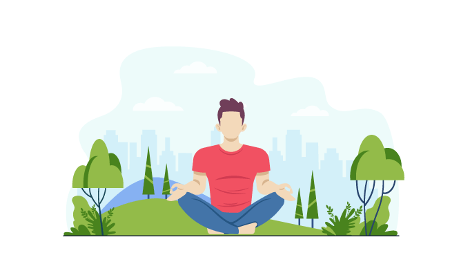 Man meditating