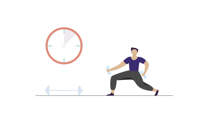Un employé réalisant le défi de 7 minutes d'exercice dans le cadre des jeux de bien-être Fun Vendredi.