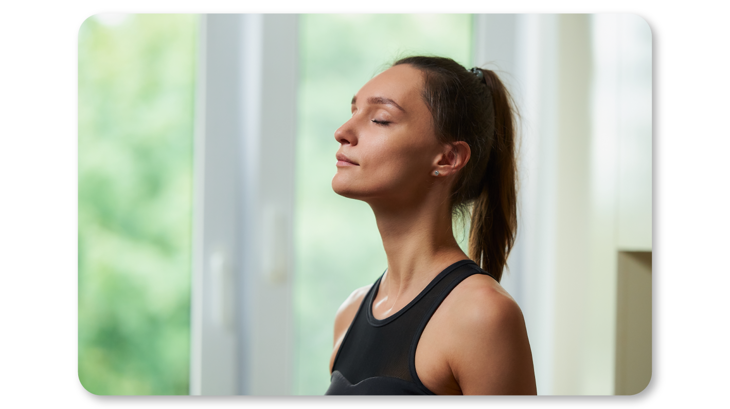A Woman Practicing Mindful Breathing to Combat Anxiety and Depression