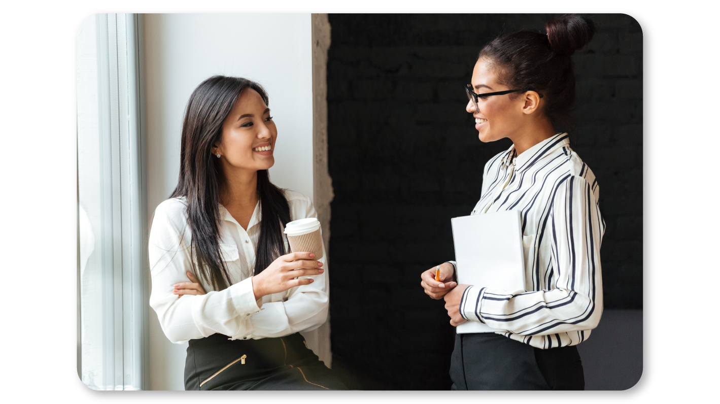 A Woman Practicing Mindfulness Exercises at Work through Mindfully Listening to Others
