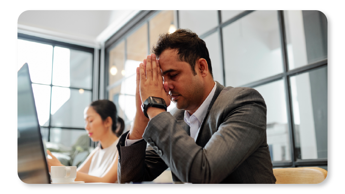 Employee feeling stressed at work