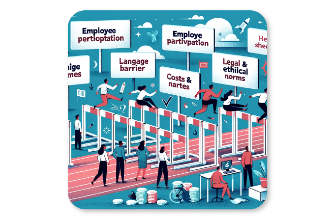 Pictorial representation of different challenges of employee health screenings