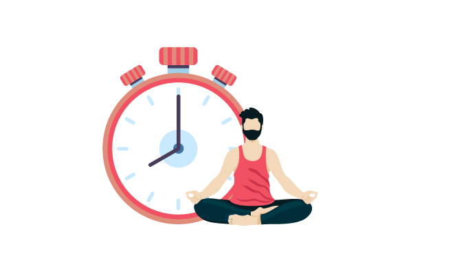 Man meditating at a fixed time