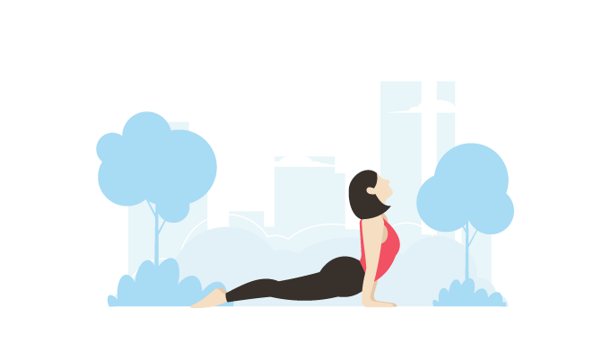 Woman practising a yoga pose