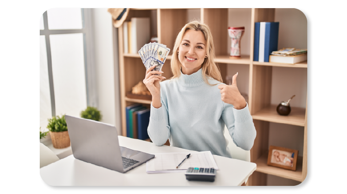 A Happy Employee reaping the Benefits of getting Cash as Wellness Rewards