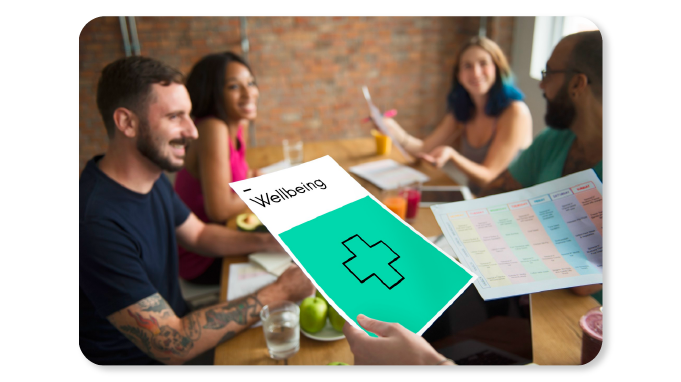 Employees in a meeting are seen deciding on the right Wellness Rewards Incentives