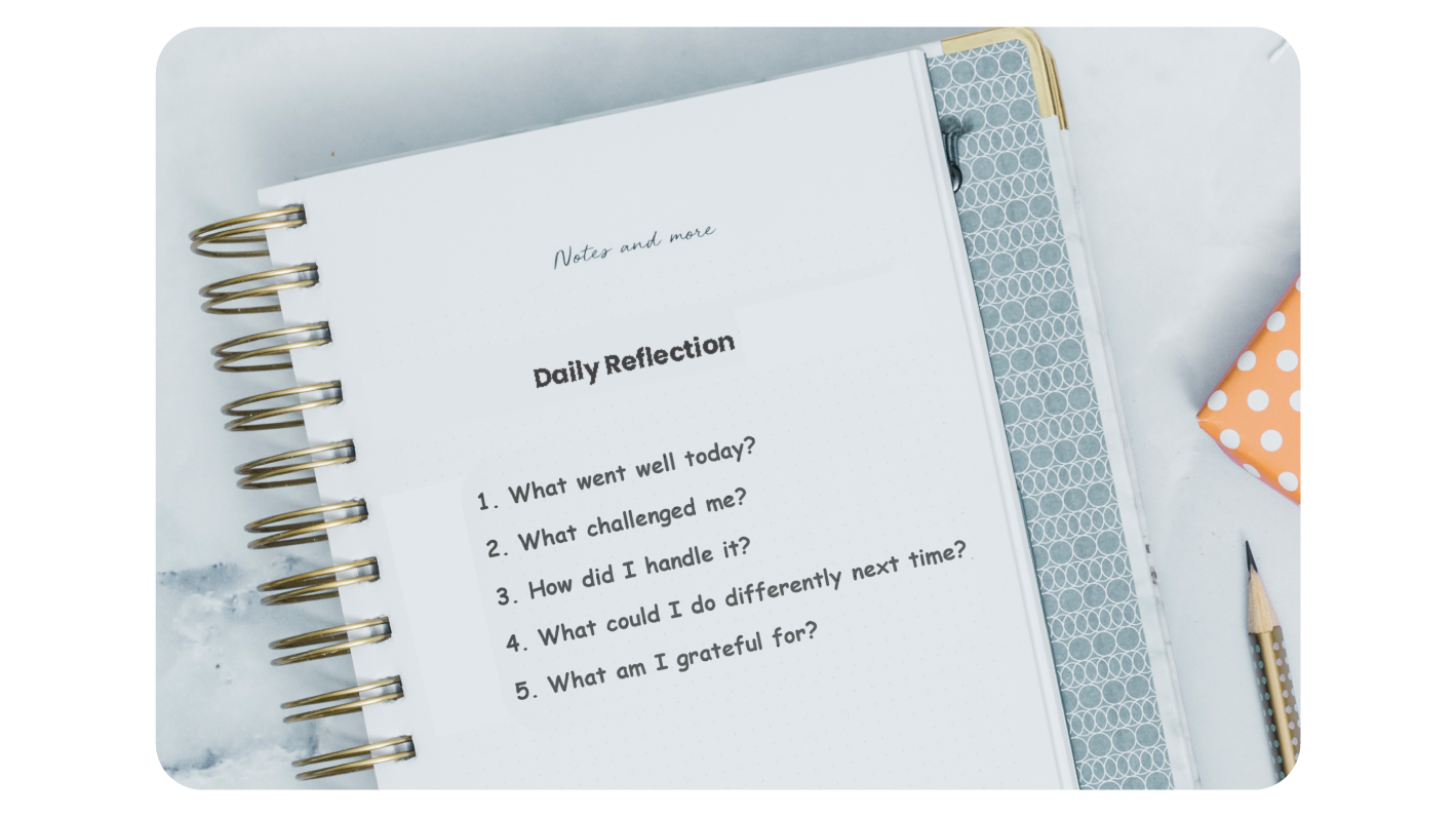 Daily Reflection Template for fostering a positive mindset