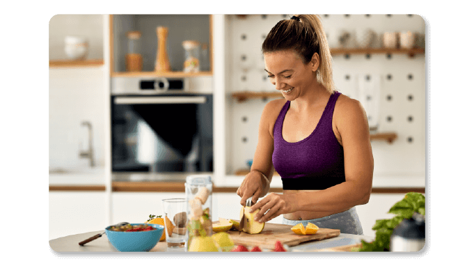 Woman preparing healthy food